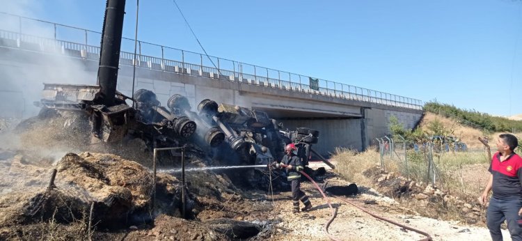 Şanlıurfa’da tır alev alev yandı