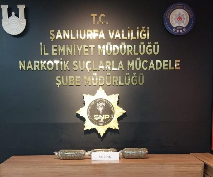 Şanlıurfa’da 1 Kilo 400 gram skunk maddesi ele geçirildi