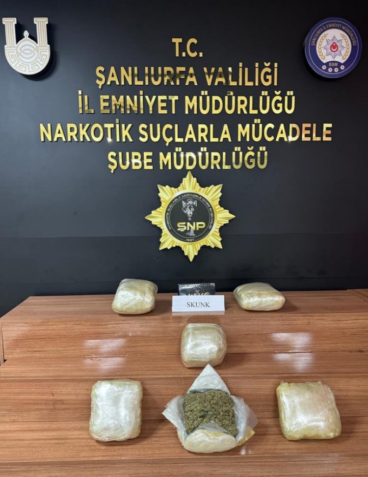 Şanlıurfa’da 19 Kilo 150 gram skunk maddesi ele geçirildi