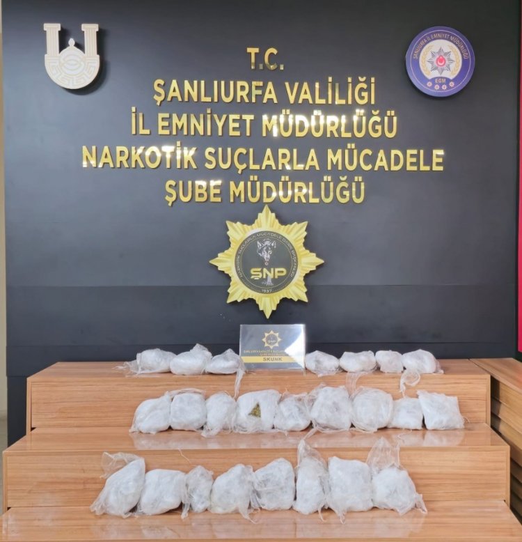 Şanlıurfa’da 13 kilo 500 gram sentetik skunk ele geçirildi